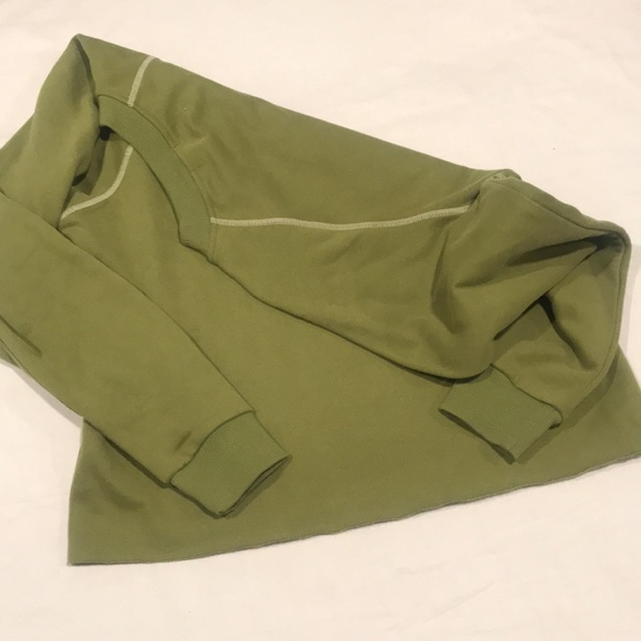 NEW! Roolee Crew Neck Sweatshirt Avocado Green White Stitching M - Picture 12 of 15